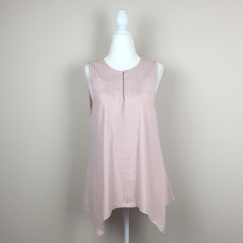 Adrianna Papell - Round Neck Embroidered Tank Top